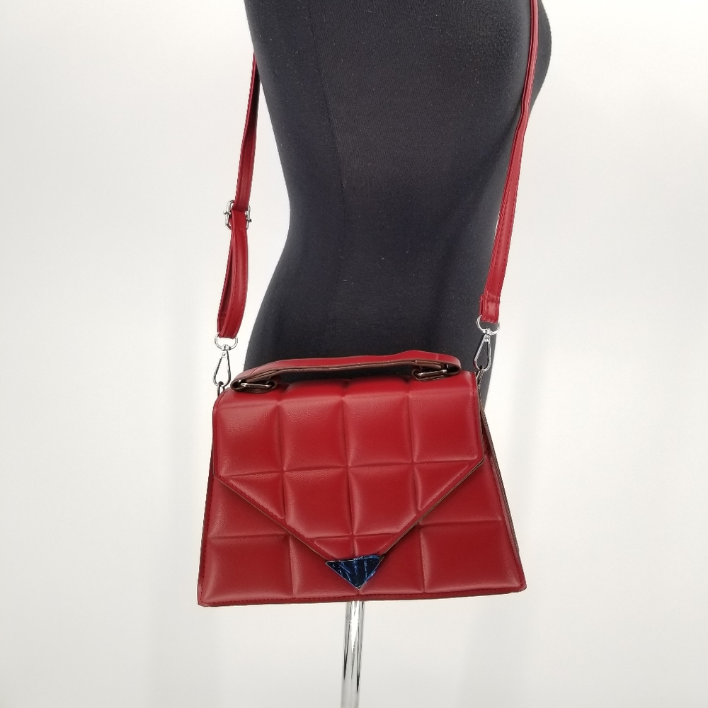Top handle fashion handbag with crossbody strap